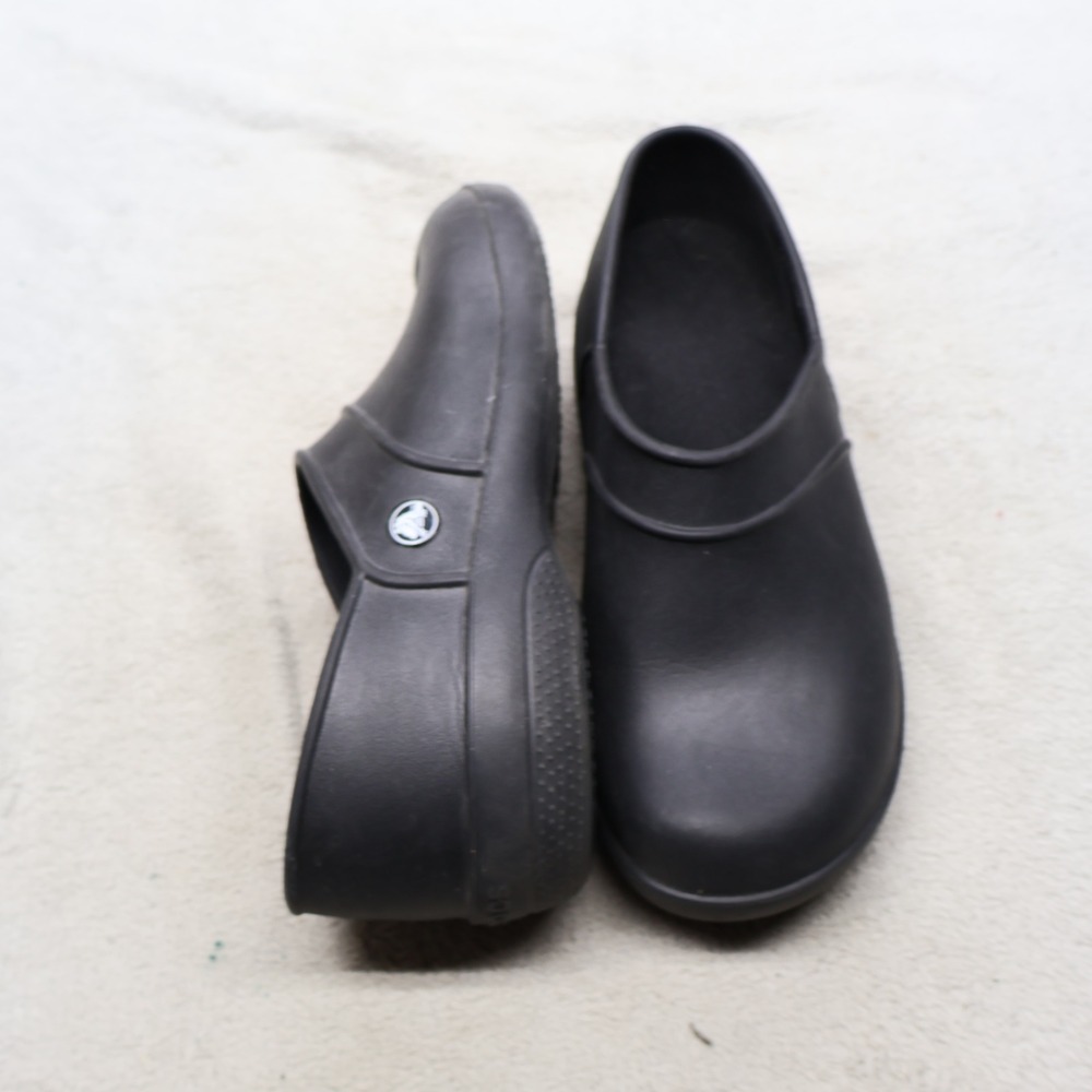 Crocs Womens 11 Work Shoes Black Neria Pro II Rubber Clog Slip Resistant Utility